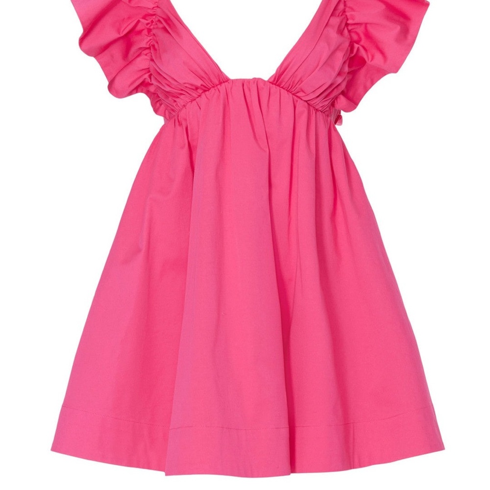 For Love And Lemons Pink Ruffle Mini Dress